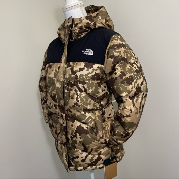 The North Face Women’s Balham Down Jacket Full Zip Black / Camo Print Sz M - Picture 2 of 13